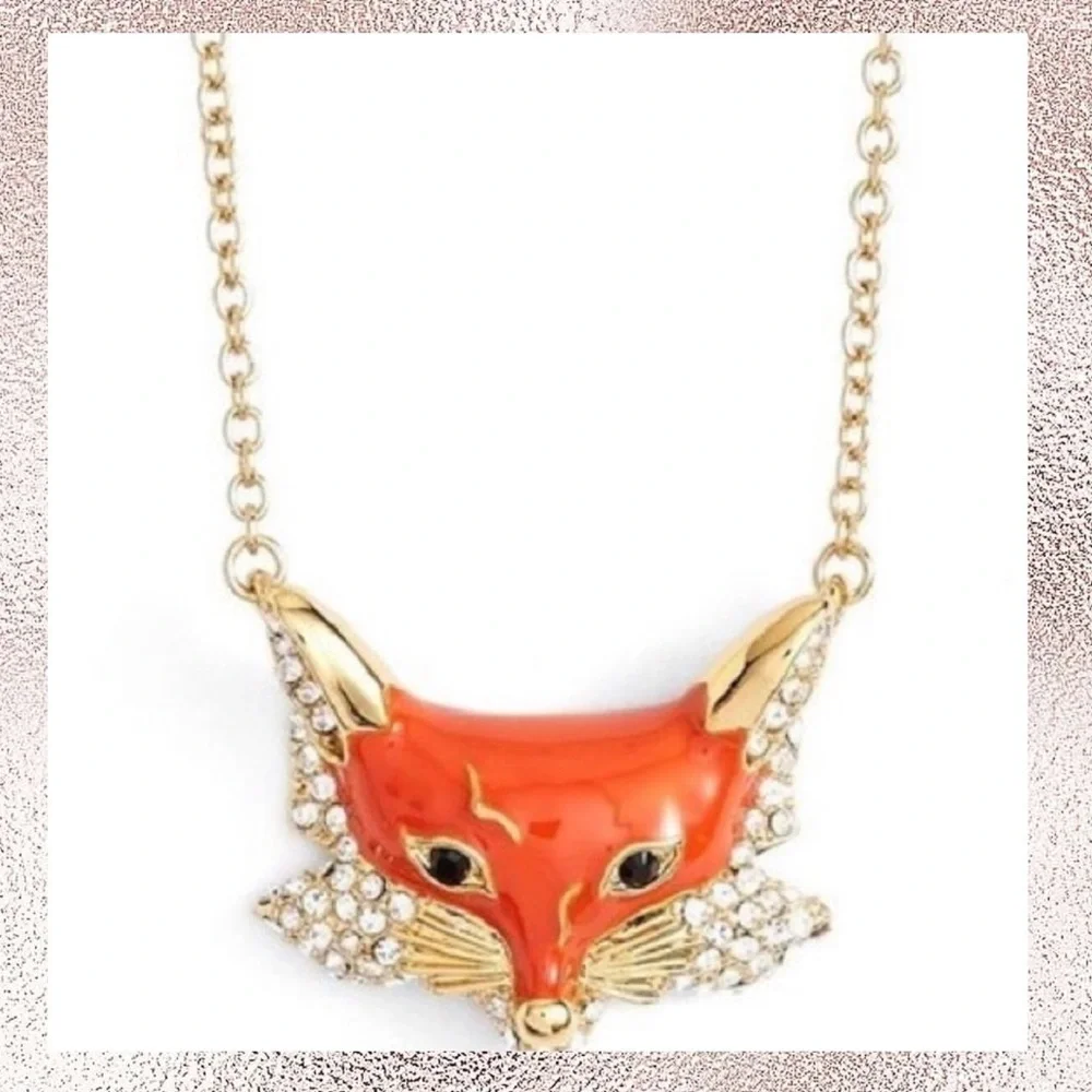 Kate Spade Authentic Orange 12k Gold-plated Into The Woods' Foxy Necklace